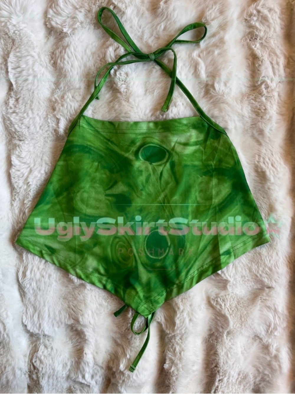 SHEIN Bright Green Lined Halter Top